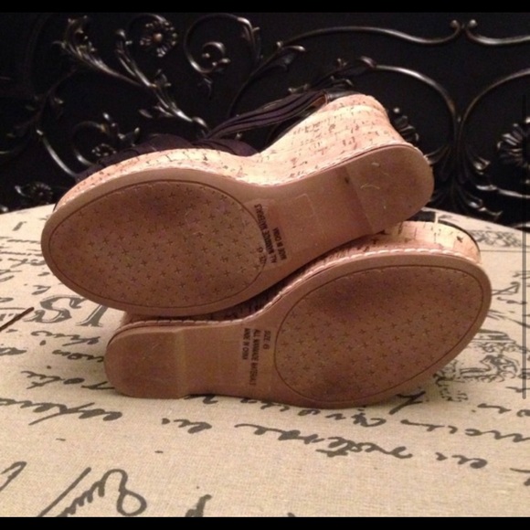 Black Strappy Wedges - Picture 4 of 4